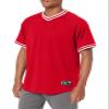 Holloway Retro V-Neck Men's Baseball Jersey, Scarlet | White, XX-Large view 1
