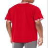 Holloway Retro V-Neck Men's Baseball Jersey, Scarlet | White, XX-Large view 2