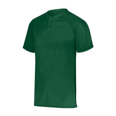 Augusta Sportswear Youth Attain Wicking Two-Button Baseball Jersey Dark Green XL