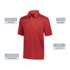 Augusta Sportswear Vital Polo, Red, 2XL view 4