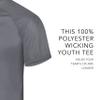 Augusta Sportswear Youth Attain Wicking Two-Button Baseball Jersey Graphite S view 4