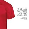 Youth Attain Wicking Two-Button Baseball Jersey Red XL view 4