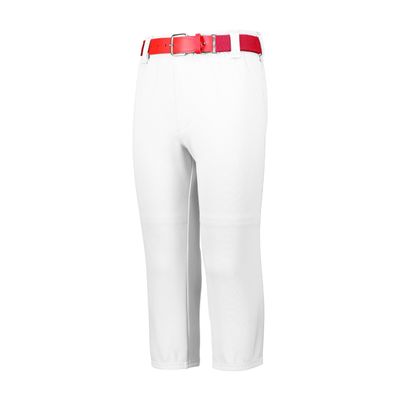 Augusta Sportswear Youth Pull-Up Baseball Pant with Loops, White, M