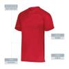 Attain Wicking Two-Button Baseball Jersey Red 5XL view 3