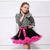 MizHome Girls Fluffy Tulle Pleated Tutu Skirt Princess Ballet Dance Dress Tiered Rose red L view 3