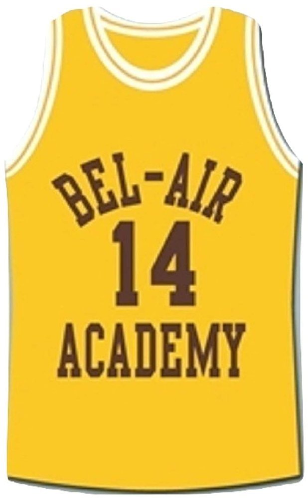 Fresh Smith #14 Bel Air Academy Yellow Basketball Jersey Stitch Sewn XS-2XL (38)