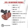 1791 GUNLEATHER G19 Holster - Right Hand OWB Leather Holster for Belts - Compatible with Glock 19, 23, 26, 27, H&K VP40 and Springfield XDS (BH2.1) (Combo Classic Brown) view 3
