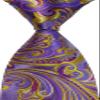 Geotae Zerun New Classic Men's Paisley Silk Tie Necktie (Purple/Gold) view 2