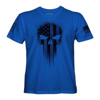 Fantastic Tees USA American Skull Patriotic Shirts for Men T-Shirt (Royal, 2XL)