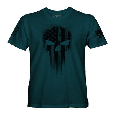 Fantastic Tees USA American Skull Patriotic Shirts for Men T-Shirt (Midnight, S)