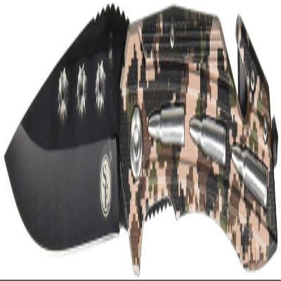 SE Drop Point Folding Knife with Seatbelt Cutter and Window Breaker with Woodland Digital Camo - KC-G9066DCMC