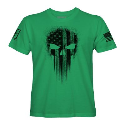 Fantastic Tees USA American Skull Patriotic Shirts for Men T-Shirt (Kelly, 3XL)