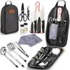 12 Piece Camp Kitchen Cooking Utensil Set Travel Organizer Grill Accessories Compact Gear for Backpacking BBQ Camping Hiking and Travel Black view 2