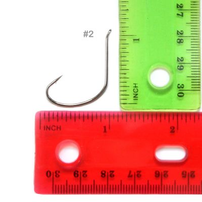 100pcs Size #2 Fishing 2X Strong Kahle Hook Nickel Wide Gap Turned-up Ball Eye Single Style Made of Hi-Carbon Steel