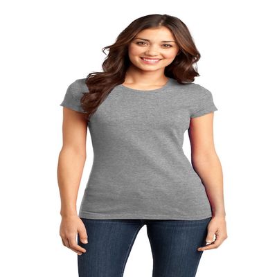 District Juniors Ring Spun 100% Cotton T Md. Gry Fr