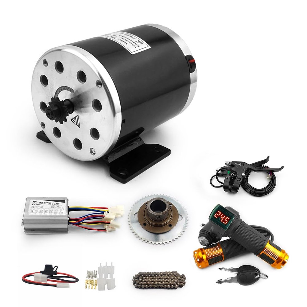 500W Scooter Brush Conversion Kit with Headlight DIY Child Scooter Mini Motorcycle Engine Kit Use 25H (24V Twist kit)
