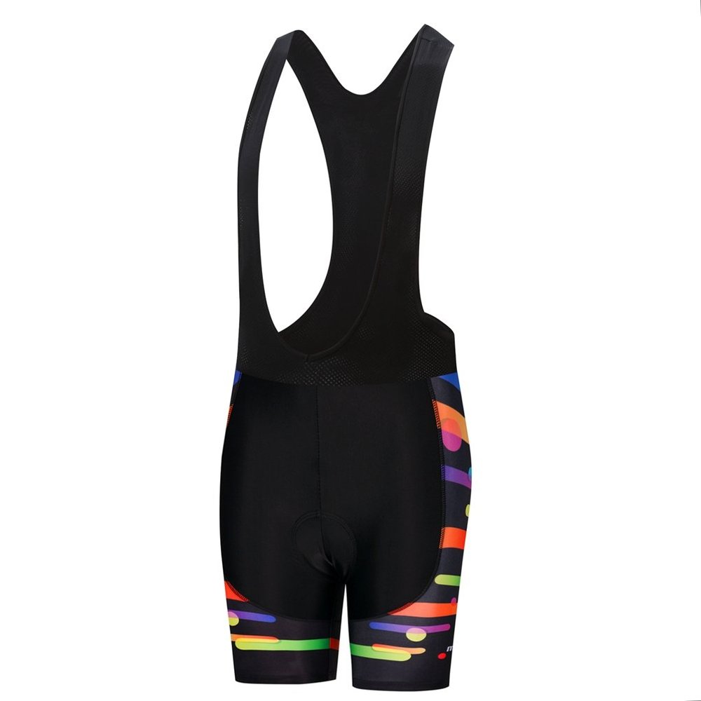 Uriah Women's Cycling Bib Shorts Black 3D Coolmax Gel Padded Colorful Brush Size M(CN)