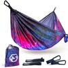 Foxelli Camping Hammock  Ultralight Hammock for Backpacking, Hiking, Festivals, Travel - Easy Setup with Tree-Friendly Ropes & Steel Carabiners, Heavy Duty Parachute Nylon view 1