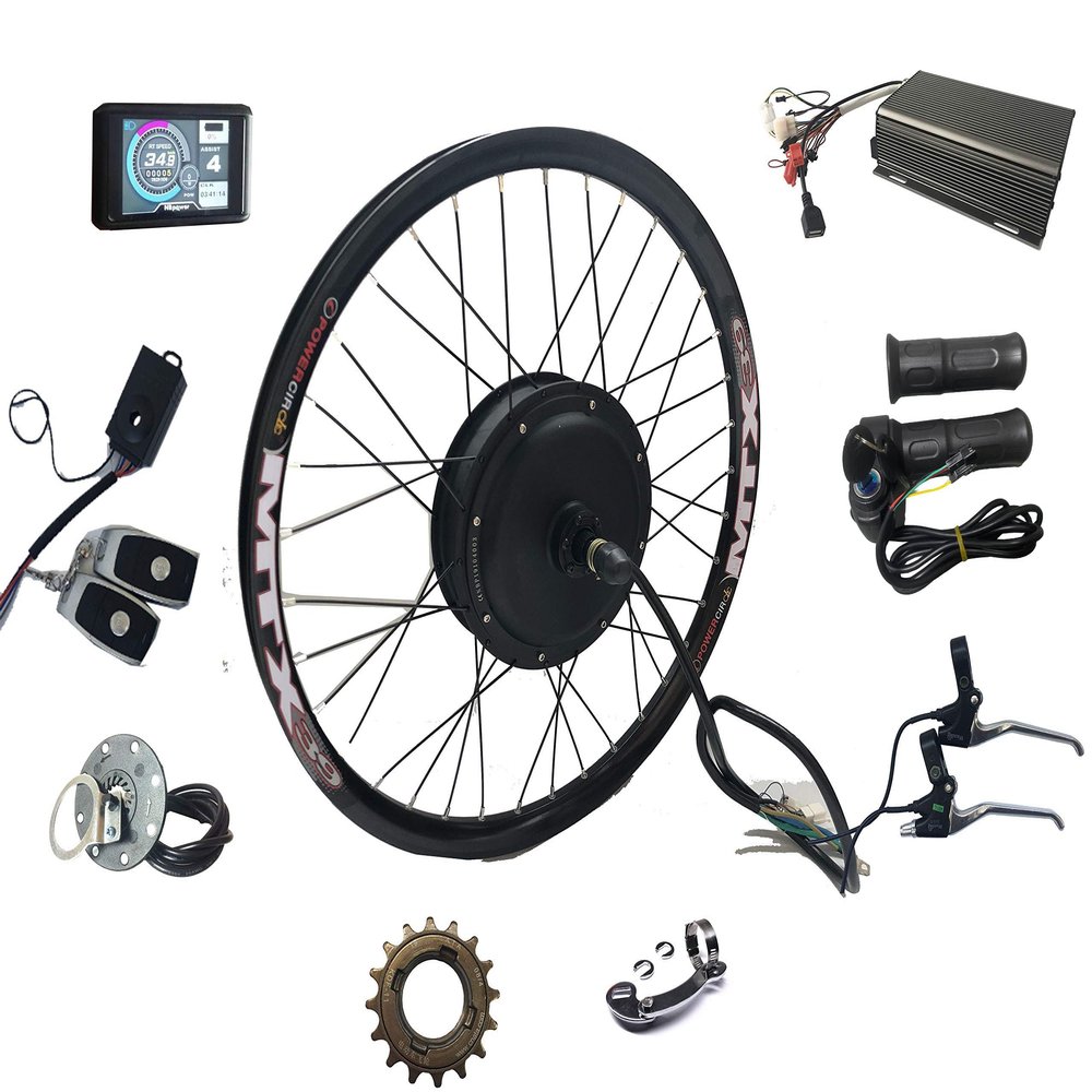 Programmable, 5000W Rear Wheel Electric Bike Conversion Kit, 72V 100A Sine Wave Programmable Controller, TFT Display System, Disc Brake,5000W Brushless gearless Motor, (20inch Rear)