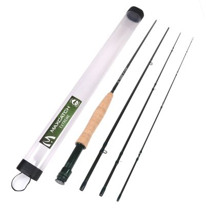 M MAXIMUMCATCH Maxcatch Extreme Graphite Fly Fishing Rod 4-Piece 9 Feet with IM7 Carbon Blank, Hard Chromed Guides, A Cork GripSize:3/4/5/6/7/8/10wt (Extreme Rod, 9'6'' 5weight)