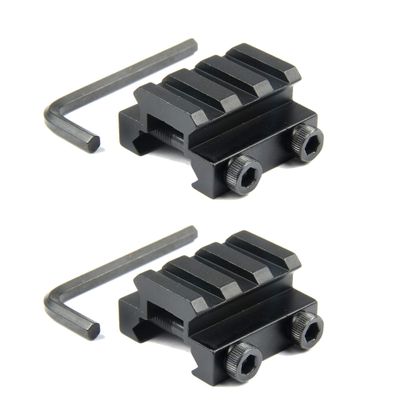 TACFUN 2PCS Flat TOP Half 1/2 INCH MINI Riser Block Mount 3 Slot Picatinny Rail