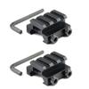 TACFUN 2PCS Flat TOP Half 1/2 INCH MINI Riser Block Mount 3 Slot Picatinny Rail view 1