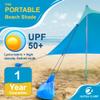 ALPHA CAMP Beach Tent Canopy, Portable Sun Shelter Sun Shade 7x7 FT with Sandbag Anchors, 2 Pole Pop Up Outdoor Shelter Family Size for Beach, Camping, Fishing, Backyard, Picnics - Blue view 2