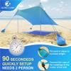 ALPHA CAMP Beach Tent Canopy, Portable Sun Shelter Sun Shade 7x7 FT with Sandbag Anchors, 2 Pole Pop Up Outdoor Shelter Family Size for Beach, Camping, Fishing, Backyard, Picnics - Blue view 3