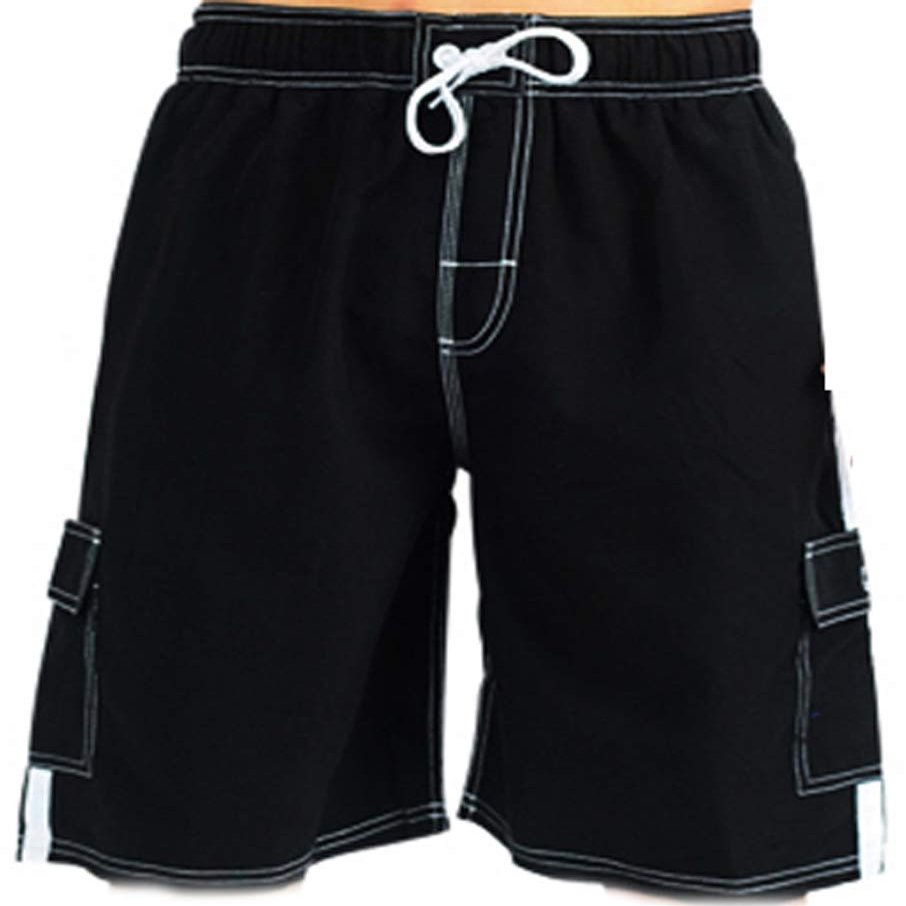 NORTY Big Boys' Swim Trunks - Stylish Bathing Suit for Kids - Swimsuit Shorts with Pockets - Comfortable Board Shorts - Black - 10-12