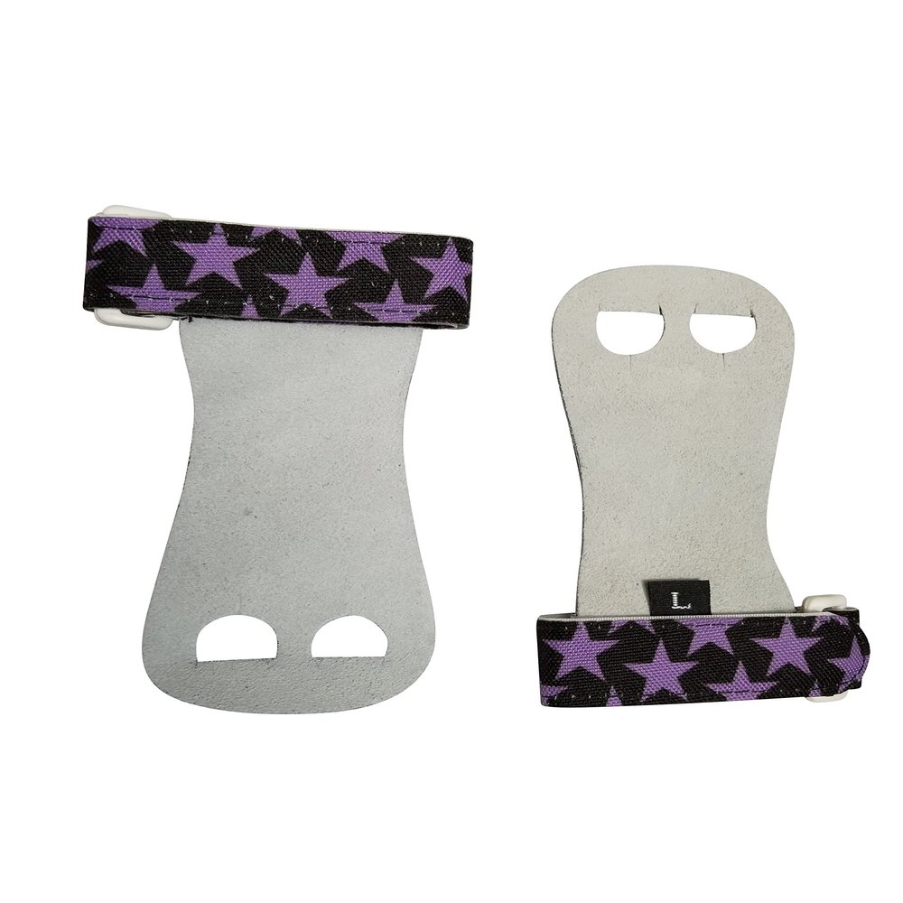 PUSH ATHLETIC Gymnastics Youth Hand Grips (Purple Stars, Medium)