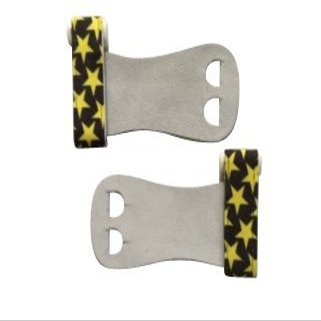 PUSH ATHLETIC Gymnastics Youth Hand Grips (Yellow Stars, Large)