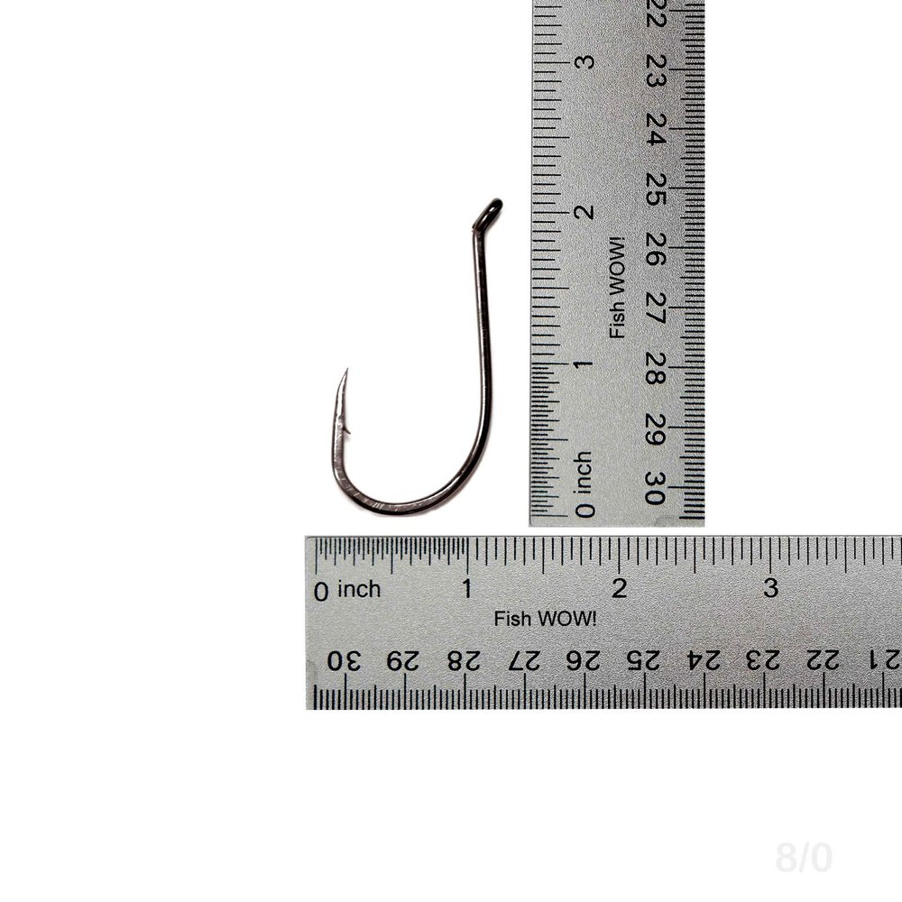 Qty 100 Fish WOW! Size 8/0 Fishing Octopus Hooks Black Nickel Super Sharp Made of Hi-Carbon Steel