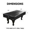 GSE Games & Sports Expert Billiard Pool Table Covers, 7'/8'/9' Waterproof & Tearproof Heavy Duty Leatherette Pool Table Covers (Several Colors Available, Black - 8ft) view 4