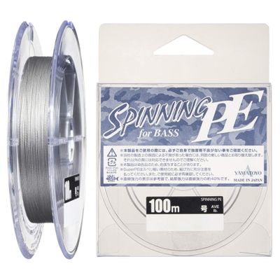 YAMATOYO PE Line, Spinning PE, 328.1 ft (100 m), No. 1, 15 lbs, Gray