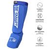 Kids Shin Instep Pads MMA Leg Foot Guards Muay Thai Kick Boxing Guard Protector (Blue, XXS (9 to 13 Years)) view 2