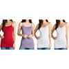 4 Pack Active Basic Women's Basic Tank Tops (1XL,White,White,Red,Dusty Lilac) view 1