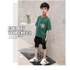 FTSUCQ Boys Number Printed Tracksuits Sport Shirt Top + Middle Pants,Green 140 view 2