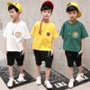 FTSUCQ Boys Number Printed Tracksuits Sport Shirt Top + Middle Pants,Green 140 view 4