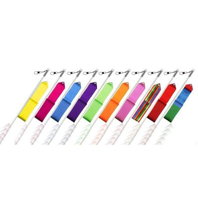 WedDecor Rhythmic Gymnastics Ribbons Rainbow Colors with Streamer Rod Baton Twirling Exercise & Dance for Unisex Kids' Talent Shows, Fun Activities, 10pcs