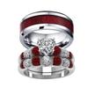 LOVERSRING Two Rings His and Hers Wedding Ring Sets Couples Rings White Gold Plated Stainless Steel Wedding Engagement Ring Bridal Sets Men's Tungsten Carbide Band view 1