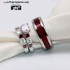 LOVERSRING Two Rings His and Hers Wedding Ring Sets Couples Rings White Gold Plated Stainless Steel Wedding Engagement Ring Bridal Sets Men's Tungsten Carbide Band view 2