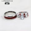 LOVERSRING Two Rings His and Hers Wedding Ring Sets Couples Rings White Gold Plated Stainless Steel Wedding Engagement Ring Bridal Sets Men's Tungsten Carbide Band view 3