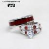 LOVERSRING Two Rings His and Hers Wedding Ring Sets Couples Rings White Gold Plated Stainless Steel Wedding Engagement Ring Bridal Sets Men's Tungsten Carbide Band view 4
