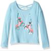 Colette Lilly Girls' Little Long Sleeve Sequin Tee, ice Blue Skates, 4 view 1