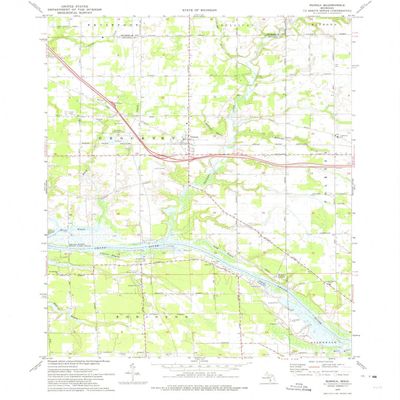 YellowMaps Nunica MI topo map, 1:24000 Scale, 7.5 X 7.5 Minute, Historical, 1972, Updated 1975, 26.8 x 21.9 in - Tyvek