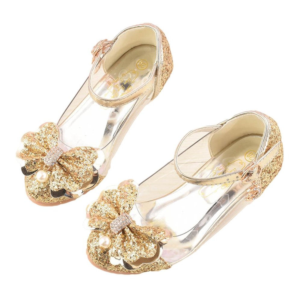 Baby Girls Princess Shoes Glitter Medium Heel Dance Shoes