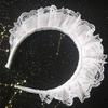 MAYSONG Women's Maid Cosplay Hair Hoop Gothic Headband white view 3