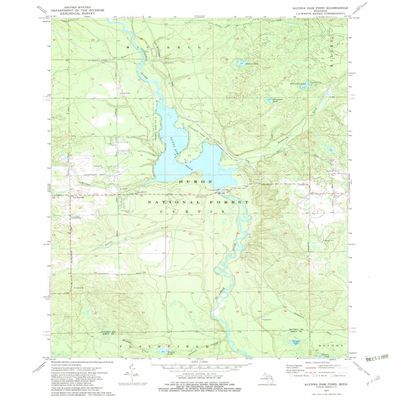 YellowMaps Alcona Dam Pond MI topo map, 1:24000 Scale, 7.5 X 7.5 Minute, Historical, 1972, Updated 1982, 26.8 x 22 in - Tyvek