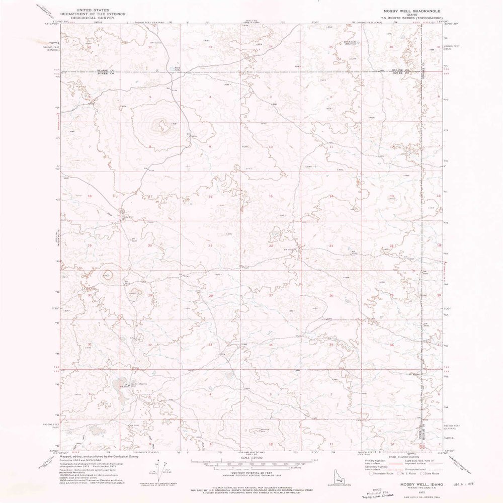 Mosby Well ID topo map, 1:24000 Scale, 7.5 X 7.5 Minute, Historical, 1972, Updated 1976, 26.8 x 22 in - Tyvek
