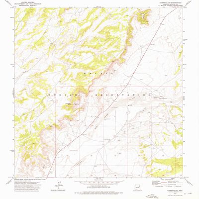 YellowMaps Cornfields AZ topo map, 1:24000 Scale, 7.5 X 7.5 Minute, Historical, 1972, Updated 1976, 26.7 x 22 in - Tyvek